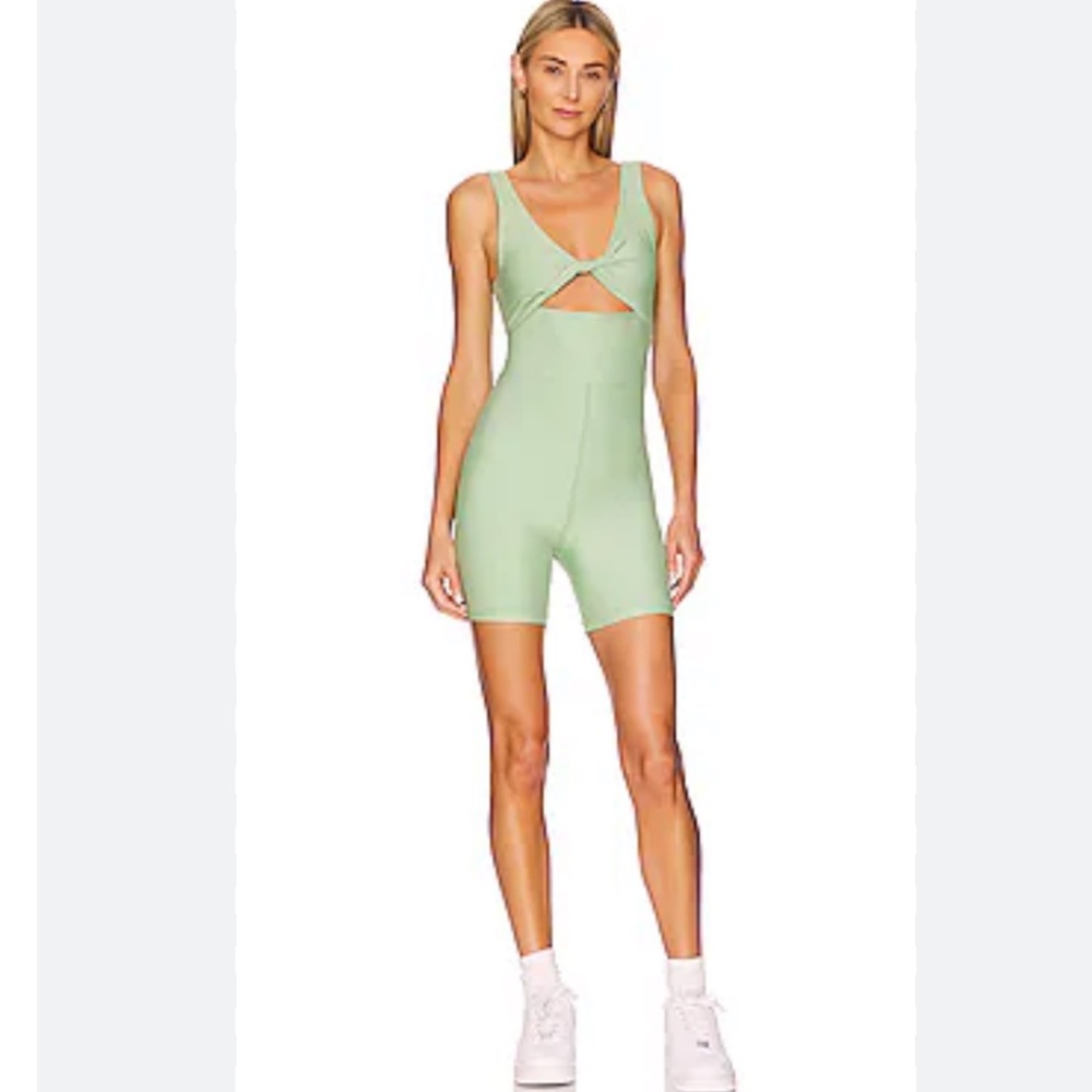 Weworewhat Twist Cutout Bodysuit in Fair Green
